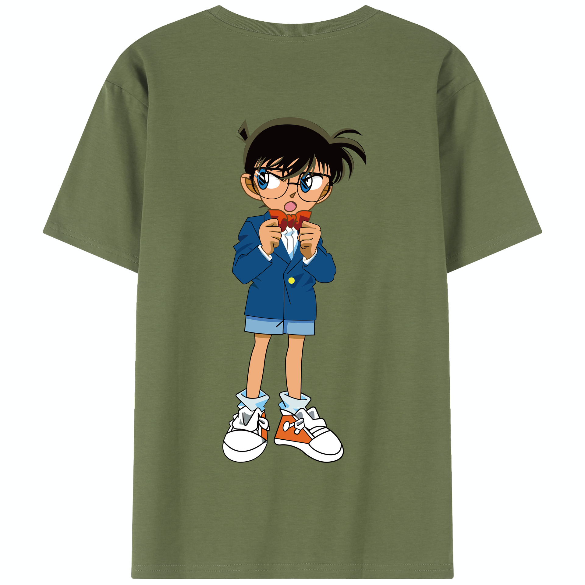 （画像用） 名探偵コナン 江戸川 コナン Detective Conan Conan Edogawa 綿100％半袖Tシャツ（背面プリント）